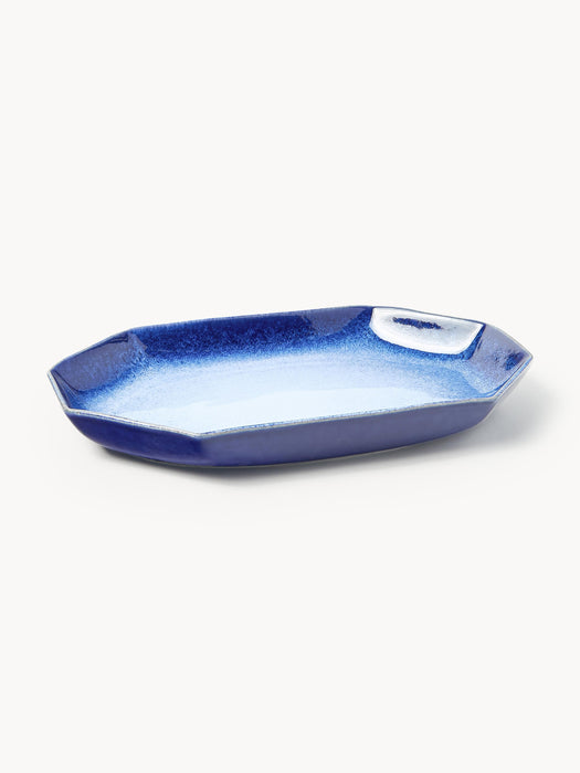 Handmade Serving Plate Vinci with Reactive Glaze