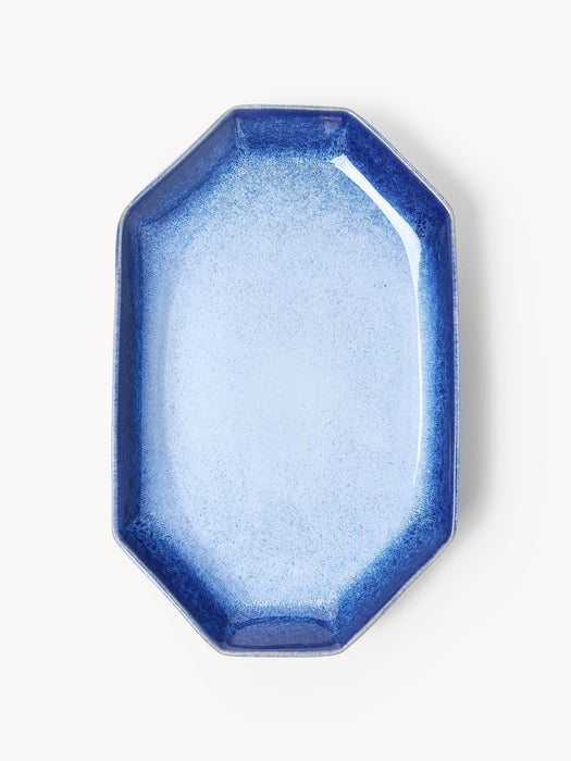 Handmade Serving Plate Vinci with Reactive Glaze
