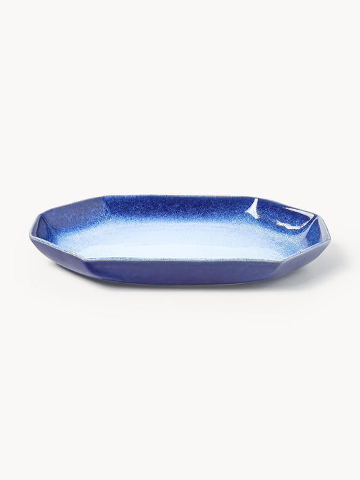 Handmade Serving Plate Vinci with Reactive Glaze