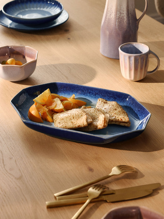 Handmade Serving Plate Vinci with Reactive Glaze