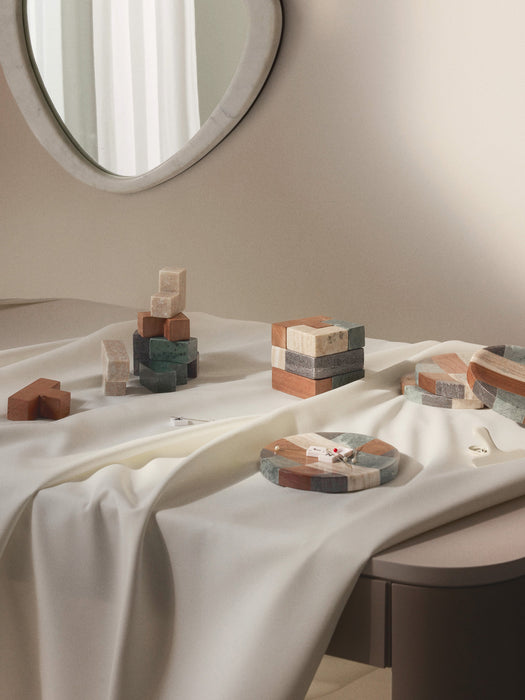 Decorative Marble and Walnut Wood Object Mauricio