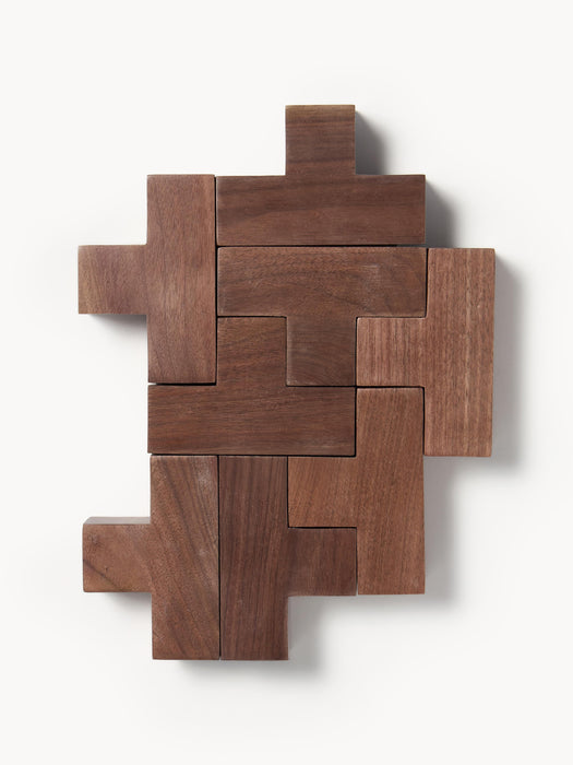 Decorative Marble and Walnut Wood Object Mauricio