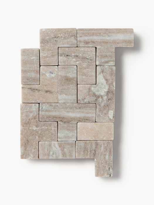 Decorative Marble and Walnut Wood Object Mauricio