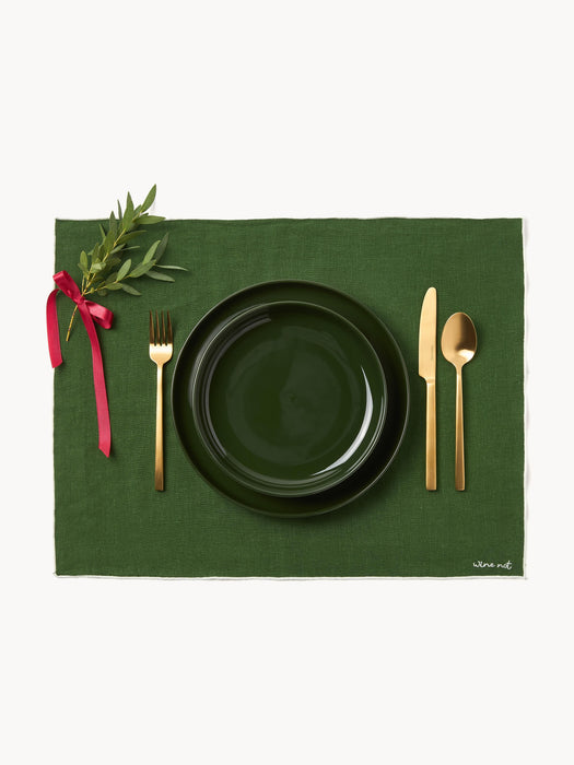 Embroidered Linen Placemats Cosmo Set of 4