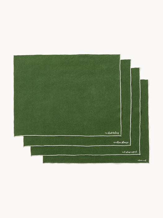 Cosmo Embroidered Linen Placemats, Set of 4