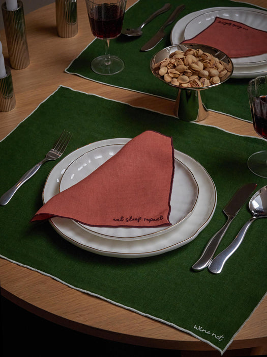 Cosmo Embroidered Linen Placemats, Set of 4