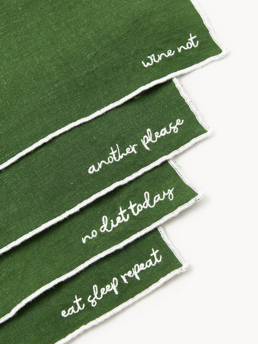 Cosmo Embroidered Linen Placemats, Set of 4