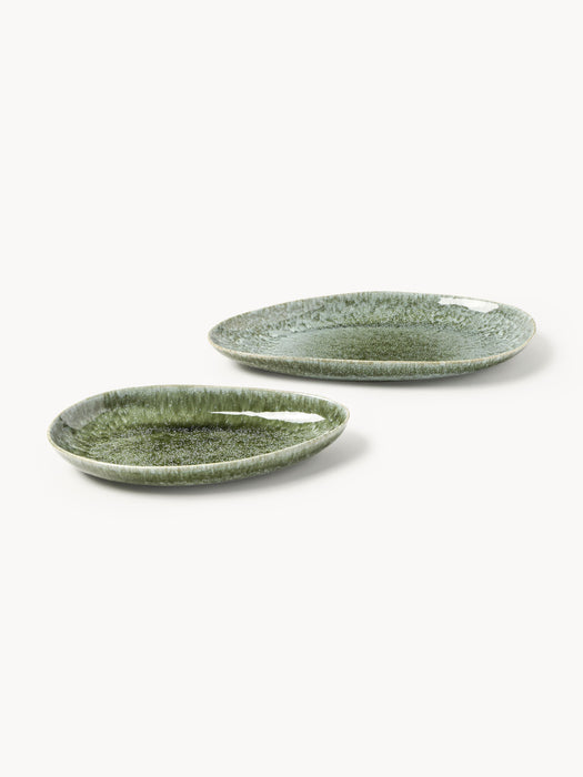 Handmade Organic Shaped Serving Plates Macey Set of 2
