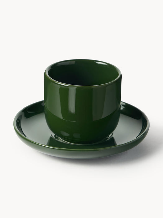 Porcelain Espresso Cups Nessa with Saucers Set of 4