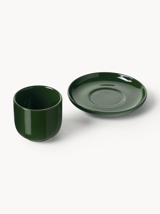 Porcelain Espresso Cups Nessa with Saucers Set of 4