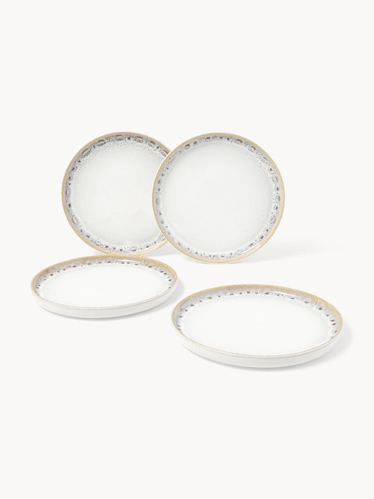 Danza Handmade Breakfast Plates with Reactive Glaze, Set of 4