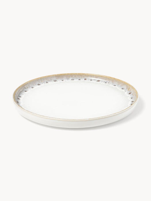 Danza Handmade Breakfast Plates with Reactive Glaze, Set of 4