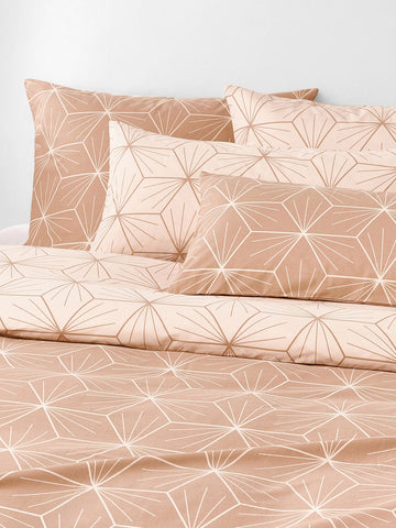 Ilda Reversible Cotton Duvet Cover with Geometric Print