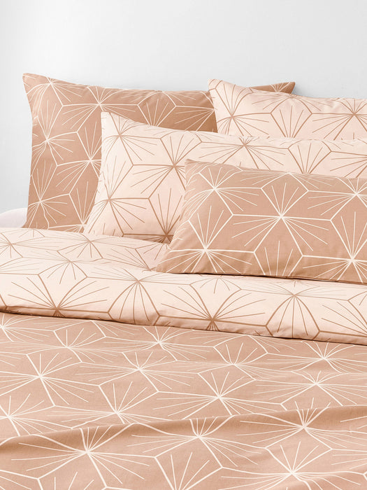 Reversible Cotton Duvet Cover Ilda with Geometric Print