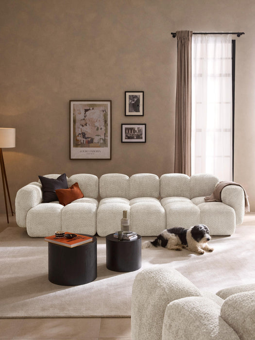 Modular Teddy-Boucl Sofa Tayla 4-seater