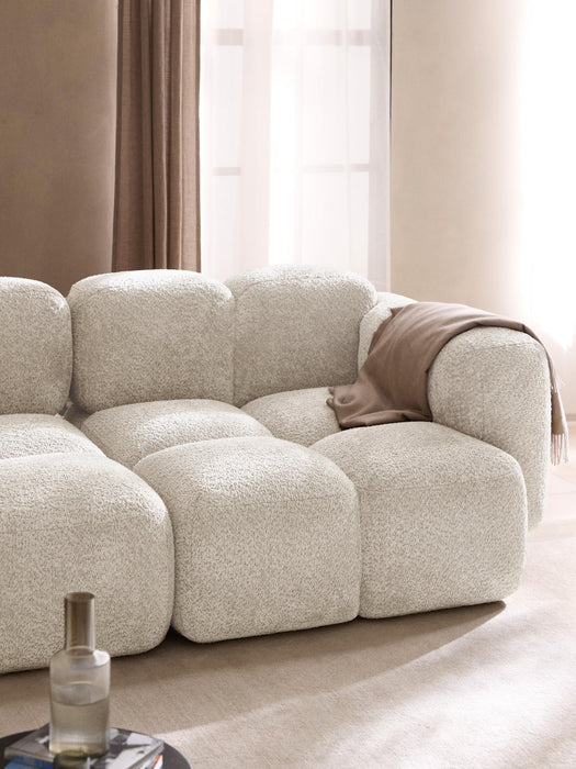 Modular Teddy-Boucl Sofa Tayla 4-seater