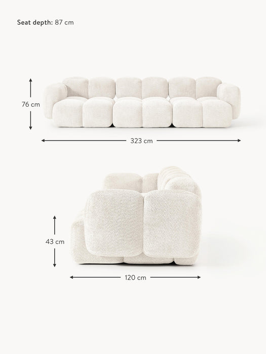 Modular Teddy-Boucl Sofa Tayla 4-seater
