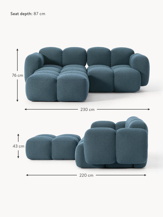 Boucl Modular Sofa Tayla 2-seater with Ottoman leftright