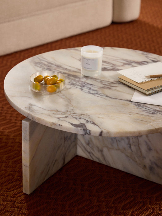 Round Calacatta Viola Marble Coffee Table Marisa