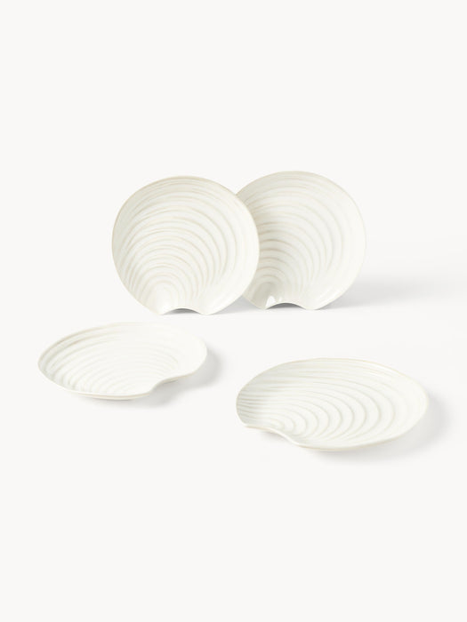 Porcelain Shell Plates Andrina Set of 4