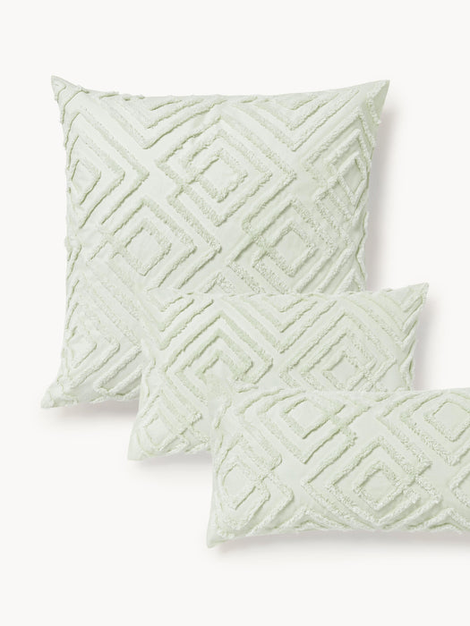 Cotton Percale Pillowcase Phil with Tufted Design