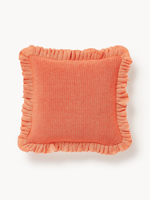 Pansy Knitted Cushion Cover with Ruffles