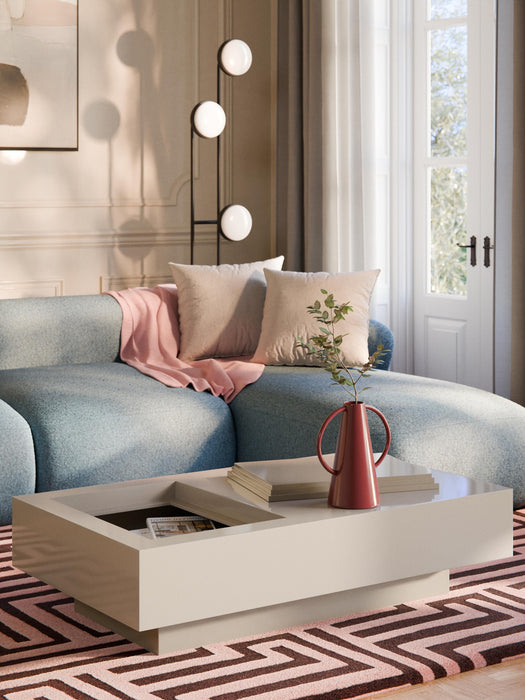 Rectangular Coffee Table Alessa with Storage Space