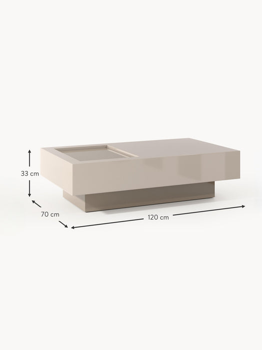 Rectangular Coffee Table Alessa with Storage Space