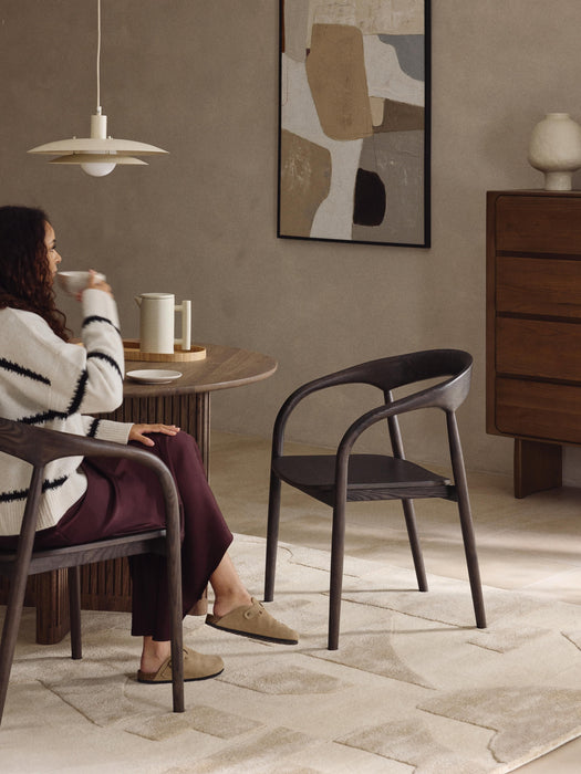 Ash Wood Dining Chair Camille with Armrests