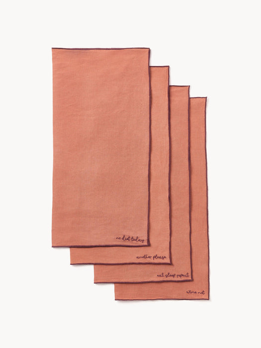 Cosmo Embroidered Linen Napkin, Set of 4