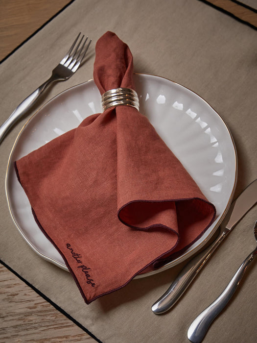 Cosmo Embroidered Linen Napkin, Set of 4