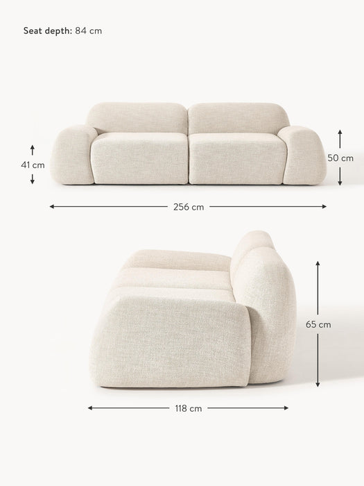 Modular Boucl Sofa Wolke 3-seater