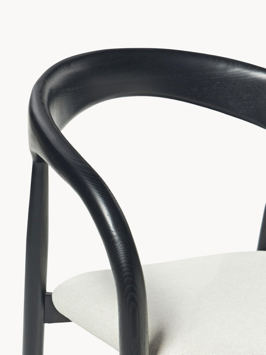 Ash Wood Dining Chair Camille with Seat Cushion