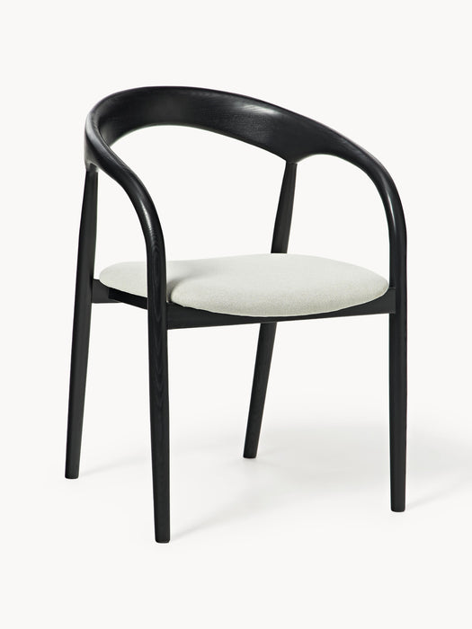 Ash Wood Dining Chair Camille with Seat Cushion