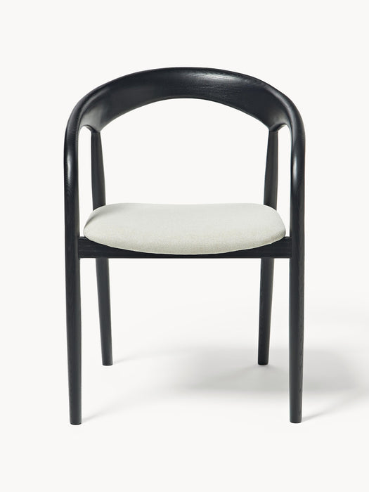 Ash Wood Dining Chair Camille with Seat Cushion