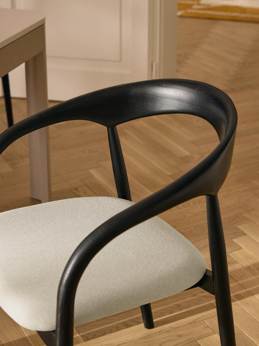 Ash Wood Dining Chair Camille with Seat Cushion