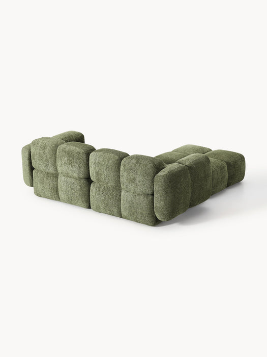 Modular Teddy-Boucl Sofa Tayla 2-seater with Ottoman leftright