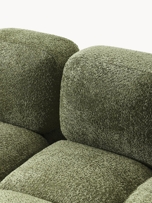 Modular Teddy-Boucl Sofa Tayla 2-seater with Ottoman leftright