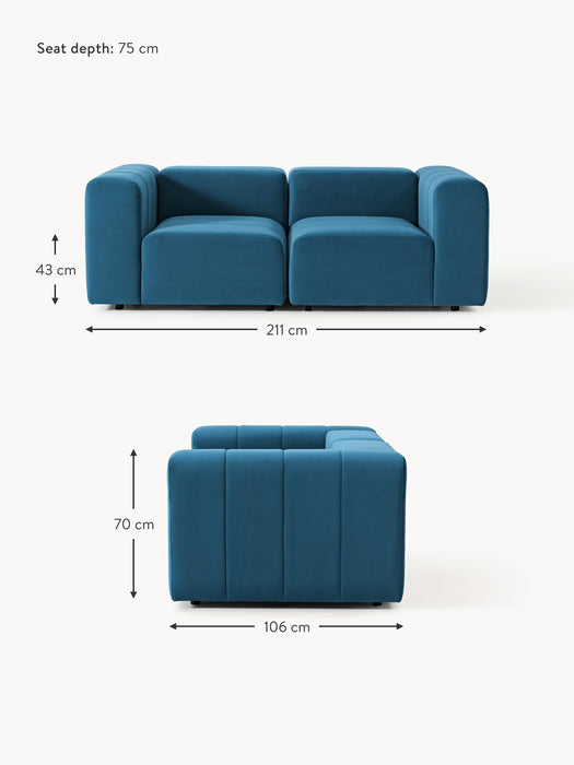 Modular Velvet Sofa Lena 2-seater