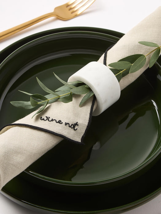 Embroidered Linen Napkins Cosmo Set of 4
