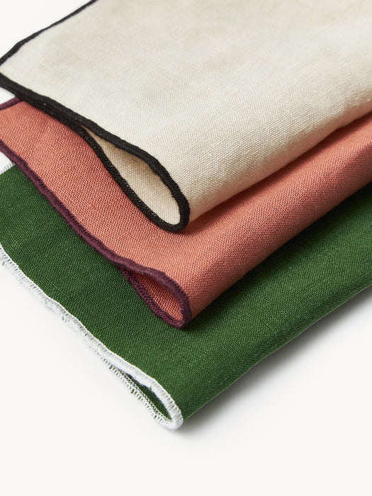 Embroidered Linen Napkins Cosmo Set of 4