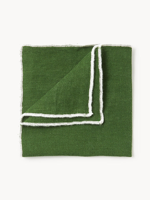 Embroidered Linen Cocktail Napkins Cosmo Set of 4