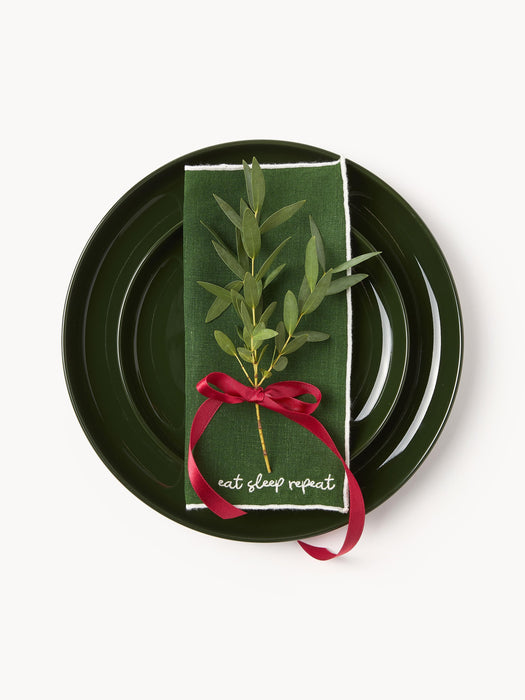 Embroidered Linen Cocktail Napkins Cosmo Set of 4