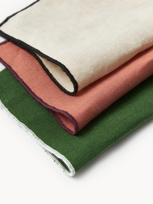 Embroidered Linen Cocktail Napkins Cosmo Set of 4