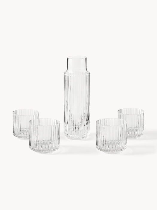 Mouth-Blown Carafe Aleo with Tumblers Set of 5