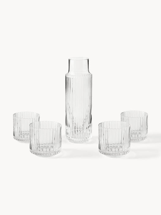 Aleo Mouth-Blown Carafe with Tumblers, Set of 5