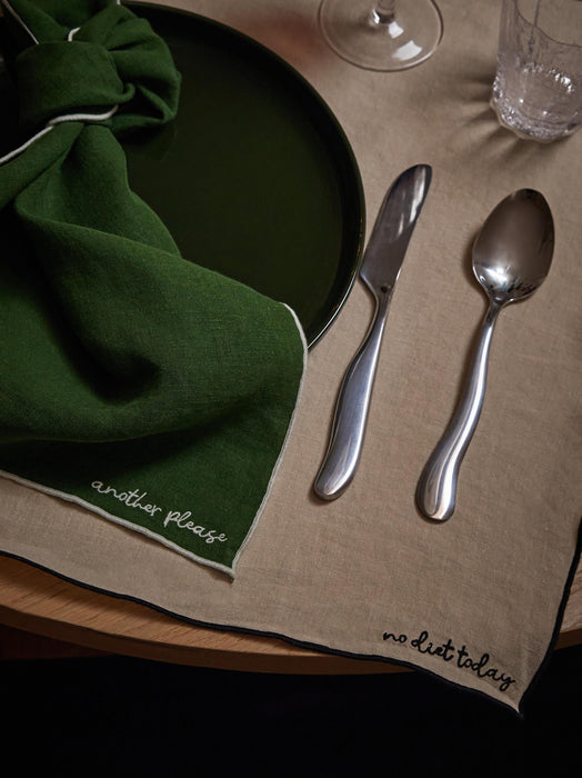 Embroidered Linen Placemats Cosmo Set of 4