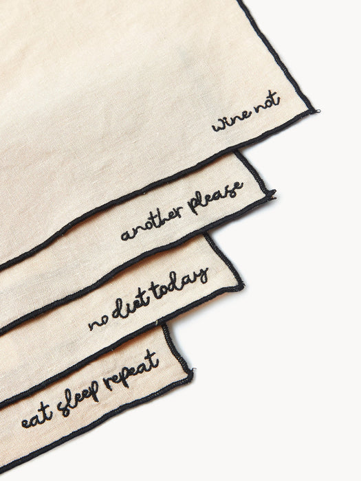 Cosmo Embroidered Linen Placemats, Set of 4
