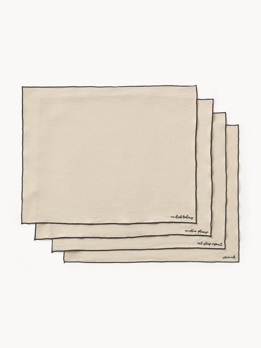 Cosmo Embroidered Linen Placemats, Set of 4
