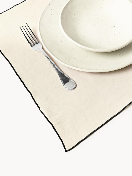 Embroidered Linen Placemats Cosmo Set of 4